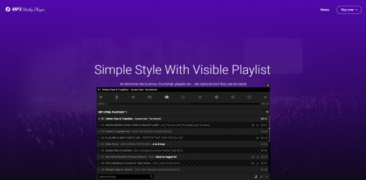 simple style with visible playlist