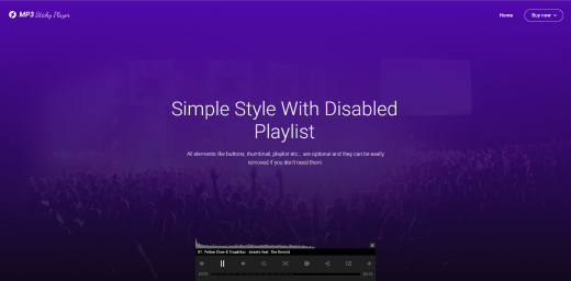 simple style with disabled playlist