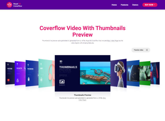 Coverflow Video With Thumbnails Preview