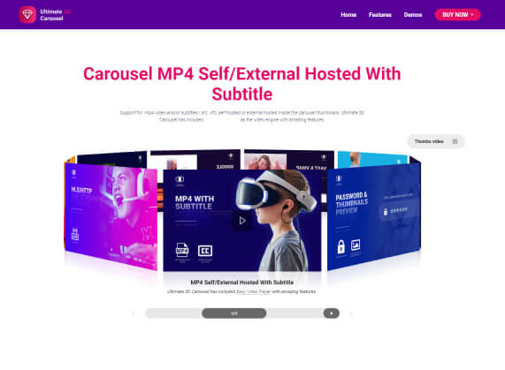 Carousel MP4 Self/External Hosted With Subtitle